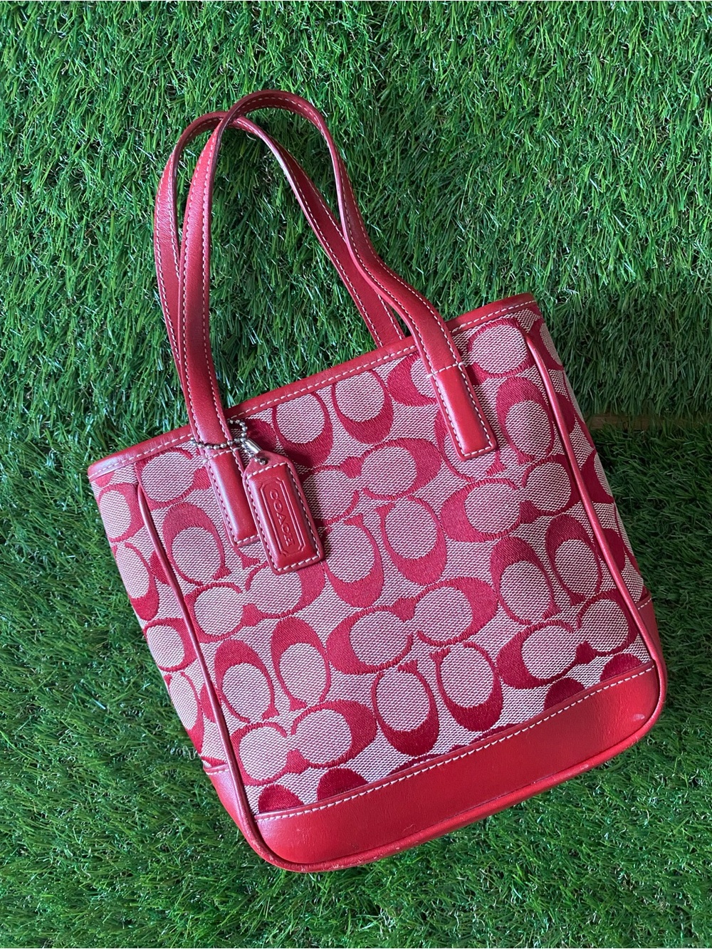 Red Coach Mini Lunch Tote